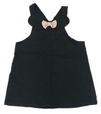 Černé plátěné laclové šaty s mašlí - Minnie H&M