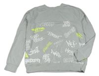 Šedá lehká mikina s nápisy H&M