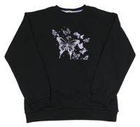 Černá mikina s motýlky zn. Primark