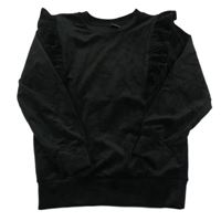 Černá sametová mikina s volánky Pep&Co