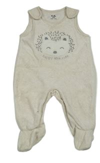 Smetanové sametové dupačky s ježkem C&A