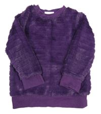 Fialová chlupatá mikina 