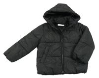 Černá šusťáková zimní bunda s kapucí H&M