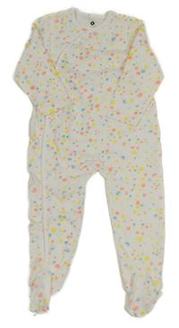 Bílo-barevný puntíkatý overal 