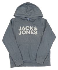 Šedá mikina s logem a kapucí Jack & Jones