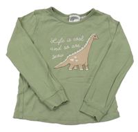 Khaki pyžamové triko s dinem H&M