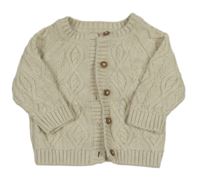 Světlebéžový vzorovaný propínací svetr C&A