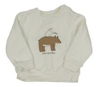 Bílá mikina s medvědem kiabi