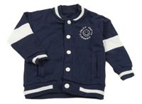 Tmavomodro-bílá propínací mikina se smajlíkem George