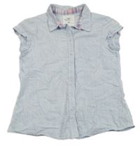 Světlemodrá pruhovaná halenka s kapsou H&M