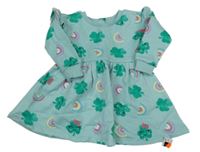 Nové - zelené teplákové šaty s trojlístky dunnes