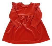 Červené sametové šaty s volánky dunnes