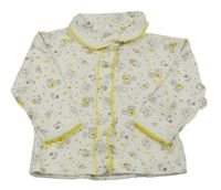 Bílo-žluté vzorované propínací triko 