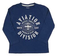 Tmavomodré triko s nápisem Vertbaudet