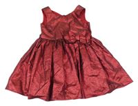 Rubínové třpytivé slavnostní šaty s mašlí H&M