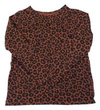 Hnědo-černé leopardí triko H&M