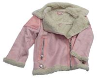 Růžová semišová zateplená bunda Crafted