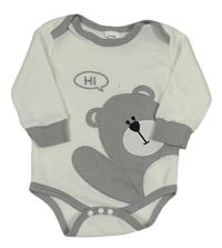 Bílo-šedé body s medvídkem 