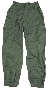 Khaki lehké cargo cuff kalhoty H&M