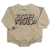 Béžové teplákové body s nápisem 