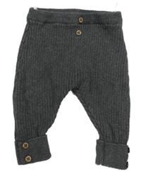 Šedé žebrované úpletové tepláky C&A