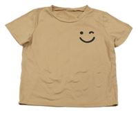 Béžové tričko se smajlíkem 