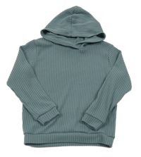 Zelená žebrovaná úpletová mikina s kapucí Lily & Dan