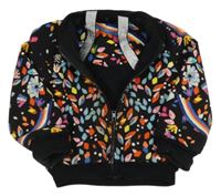 Černo-barevný vzorovaný šusťákový podšitý bomber 