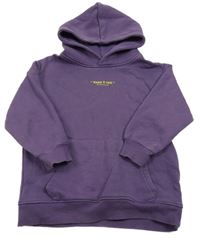 Fialová mikina s nápisem a kapucí Zara