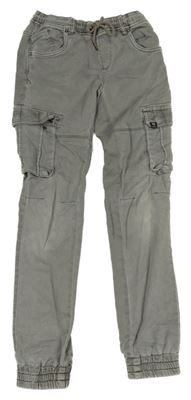 Světlešedé teplákové cargo cuff rifle Garcia