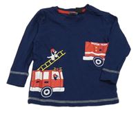 Tmavomodré triko s hasiči Pocopiano