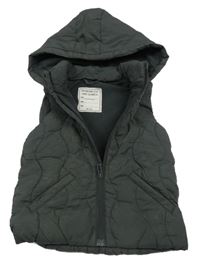 Antracitová šusťáková zateplená vesta s kapucí Matalan