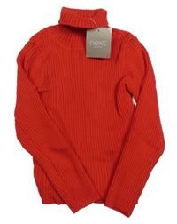 Nové - Červený žebrovaný svetrový rolák Next