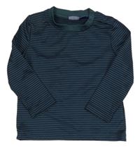 Tmavomodro-šedomodré pruhované thermo triko Lupilu