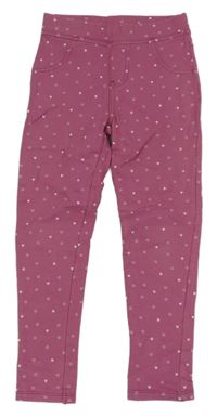 Růžové zateplené tregíny se srdíčky Kids