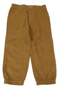 Hnědé cuff manšestráky 