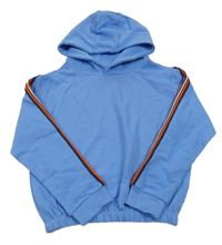 Světlemodrá crop mikina s pruhy a kapucí Tchibo