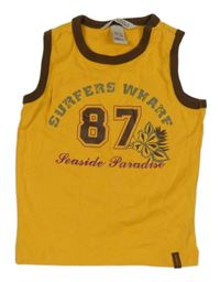 Hořčicovo-hnědé tričko s číslem H&M