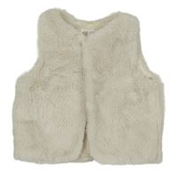 Smetanová kožešinová podšitá vesta H&M