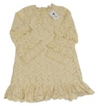 Nové - Béžové krajkové šaty H&M