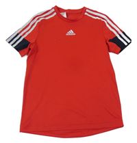 Červeno-černé sportovní tričko Adidas