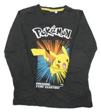 Antracitové triko s Pikachu C&A