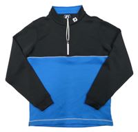 Černo-modrá sportovní mikina 