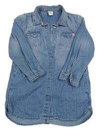 Modré lehké riflové propínací šaty &Denim 