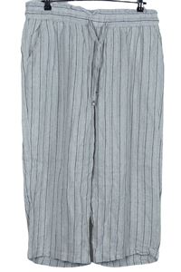 Dámské bílo-šedé proužkované culottes kalhoty Very 