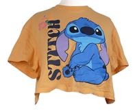 Dámské oranžové crop tričko se Stitchem Primark 