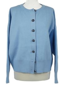 Dámský světlemodrý propínací svetr Gallery 