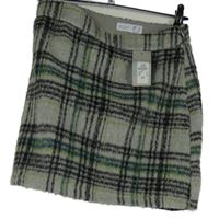 Nové - Dámská šedo-černo-zelená kostkovaná vlněná sukně Primark 