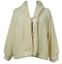 Dámský smetanový chlupatý županový kabátek 