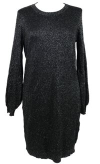 Dámské černo-stříbrné svetrové šaty George 